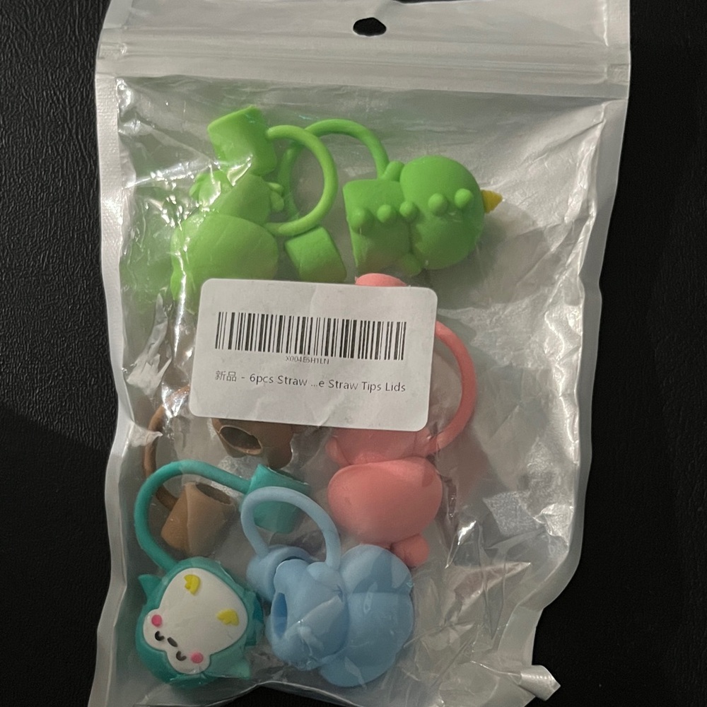 Colorful Straw Tips Lids Set